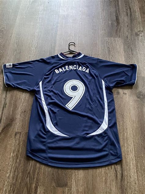 Balenciaga Balenciaga Soccer Jersey Navy Grailed