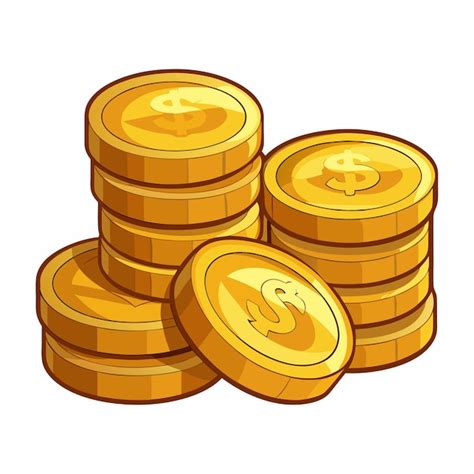 Premium Vector A Cartoon Drawing Of A Stack Of Gold Coins With The