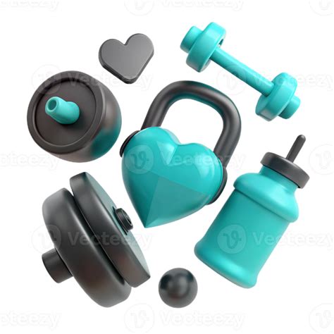 Fitness Equipment Kettlebell, Dumbbells, Water Bottle, and Weights