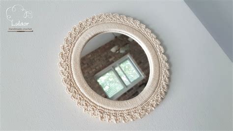 Crochet Mirror Small Round Mirror Wall Decor Shabby Chic Etsy