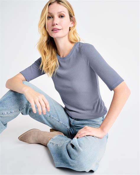 Hailey Ribbed Short Sleeve Tee Splendid