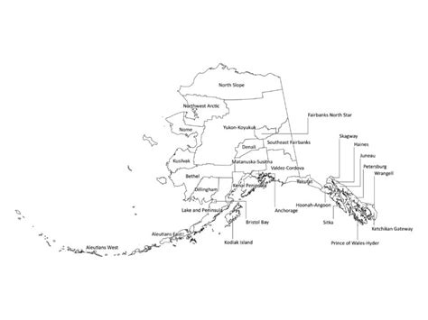 Alaska Labeled Map Labeled Maps