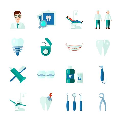 Dental Icons Set Vector Art At Vecteezy