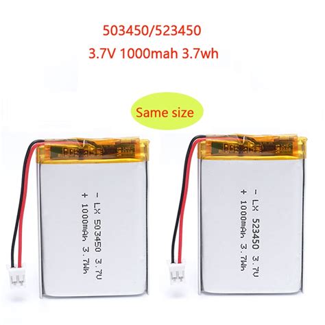 523450503450 1000mah 37v Polymer Lithium Rechargeable Battery Li Ion Battery Ph20 2pin For