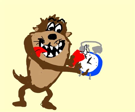 Tasmanian Devil Cleaning An Alarm Clock Drawception