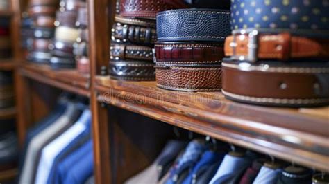 Display Of Colorful Handmade Leather Belts Shop Stock Photo Image Of