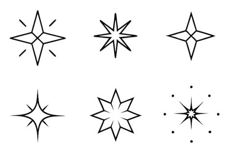 Un Dibujo De Una Estrella Con Una Estrella En L Vector Premium