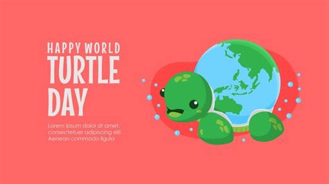 Premium Vector Happy World Turtle Day Background Template