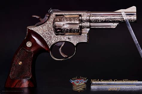 Smith And Wesson Model 19 3 4” Nickel Engraved And Fully Loaded Must