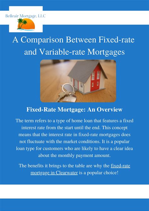 A Comparison Between Fixed Rate And Variable Rate Mortgages By Belleair