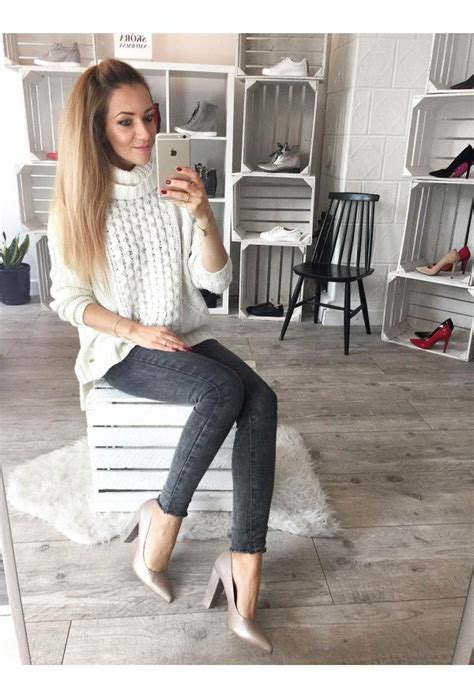 Skórzane czółenka Lillian nude SAWAY