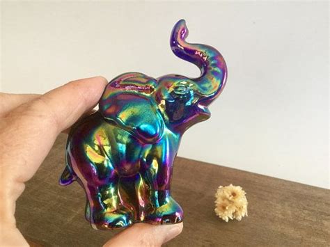 Fenton Glass Elephant Carnival Glass Elephant Iridescent Etsy Carnival Glass Glass