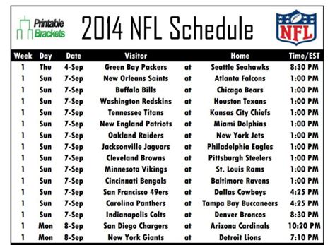 Printable Nfl Schedule 2024-24 - Starr Emmaline