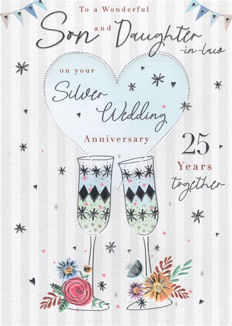 Son And Daughter In Law Silver Anniversary Card Balloons At Hallmark Ltd