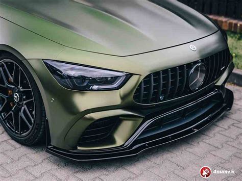 Maxton Front Splitter V2 Mercedes Amg Gt 63s 4 Door Coupe 2018 Gloss Black For Mercedes