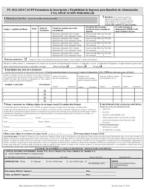 Completable En línea headstart csi FY 20122013 CACFP Formulario de