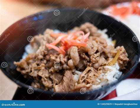 Japanese Simmer Slice Beef with Rice Stock Image - Image of bowl ...