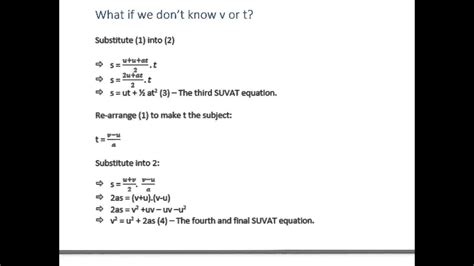 A Level Maths Aqa Mechanics Dimentional Suvat Equations Youtube