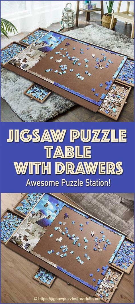 Jigsaw Puzzle Table Drawers | A Wooden Puzzle Plateau Work Space