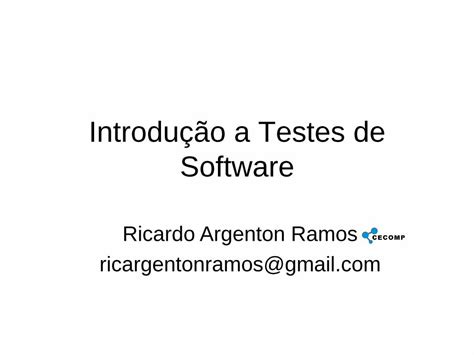 PDF Introdução a Testes de Software Federal University of