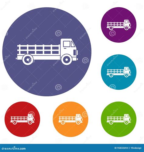 Lkw Ikonen Eingestellt Vektor Abbildung Illustration Von Auto