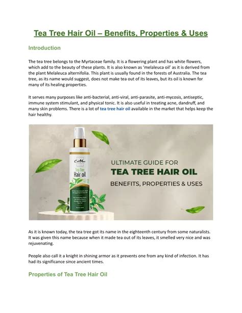 PPT - Tea Tree Hair Oil - Benefits, Properties & Uses PowerPoint ...