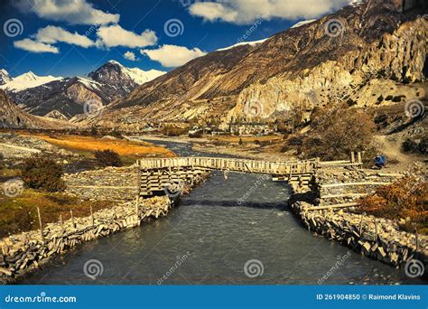 Annapurna Snowcapped Peak In The Himalaya Mountains Nepal Stock Photo