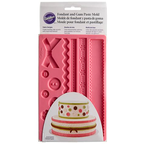 Wilton 409 2563 Ribbon And Fabric Silicone Fondant And Gum Paste Mold