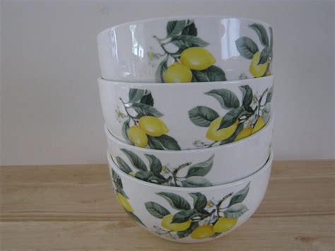 Royal Norfolk Set Of 4 Lemon Cereal Or Dessert Bowls 5 5 X 2 3 4 NEW