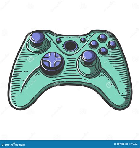 Gamepad Vector Concept In Doodle And Sketch Style Stock Illustration