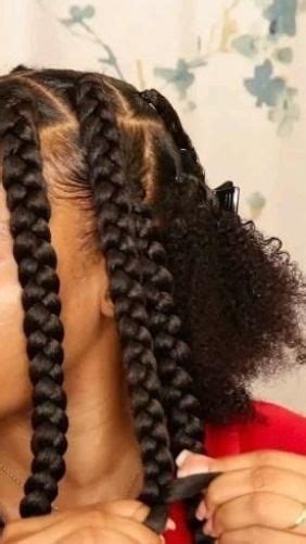 Jumbo Box Braids Using The Rubberband Method Natural Hair Braids