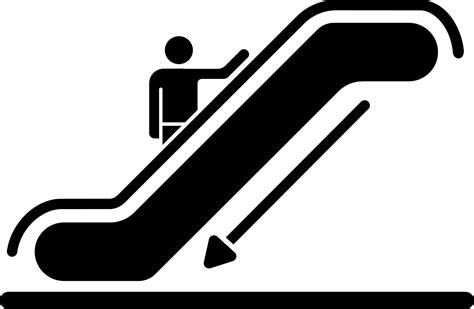 Escalator icon in Black and White color. 24252556 Vector Art at Vecteezy