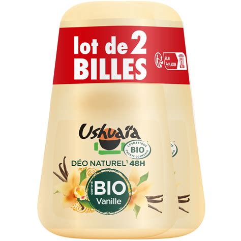 déodorant Bille Bio Vanille USHUAIA le lot de 2 roll on 50ml à Prix