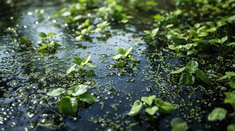 Aquatic Weeds Grow On Canal Water Habitat Background Habitat Grass River Background Image And