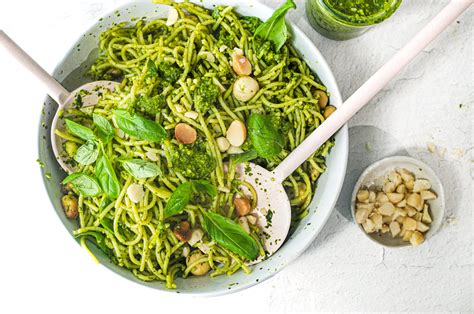 Vegan Macadamia Pesto Pasta Australian Macadamias