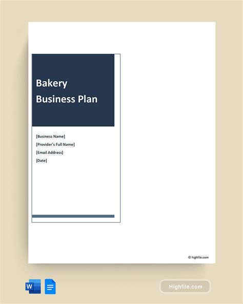 Bakery Business Plan Template Word Google Docs Highfile