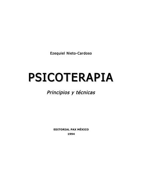 Pdf Psicoterapia Principios Y Técnicas Dokumen Tips