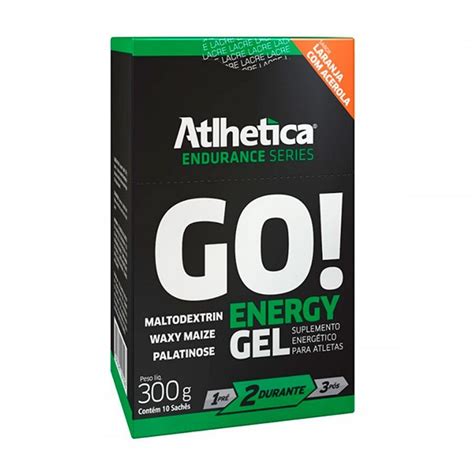 Energético Atlhetica Go Energy Gel Laranja Acerola 10 Unidades