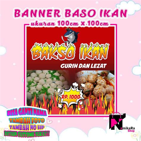 Jual Banner Spanduk Backdrop Bakso Ikan Banner Baso Ikan Custome