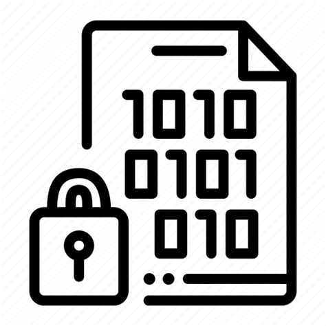 Data Encryption Binary Code Encrypt Protect Padlock Icon Download On Iconfinder