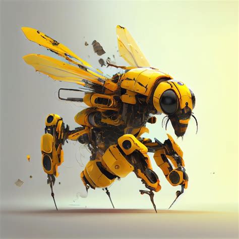 Premium Photo Portrait Of A Futuristic Robot Bee Concept Of A Modern