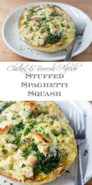 Chicken And Broccoli Alfredo Stuffed Spaghetti Squash Recipe The