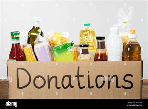 Donation Box With Food Stock Photo Alamy