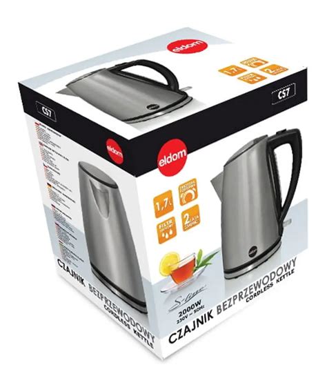 Eldom Cs Cerro Electric Kettle L Black Red Stainless Steel W