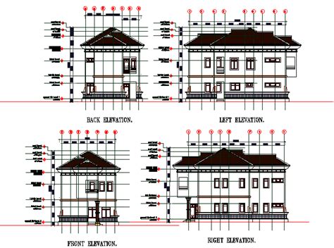 Detail Of Elevation House Autocad File Cadbull