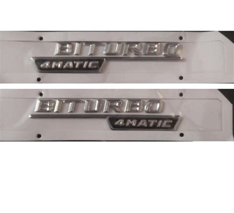 Chrome Biturbo Matic Abs Plastic Car Trunk Rear Letters Badge