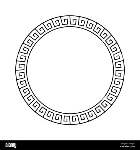 Greek Frame Meander Pattern Border Circle Greek Round Frame Greece Ornament Grecian Ancient