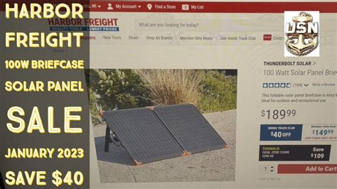 Harbor Freight Briefcase Solar Panel Sale Inside Track Club January 2023 Save 40 Youtube