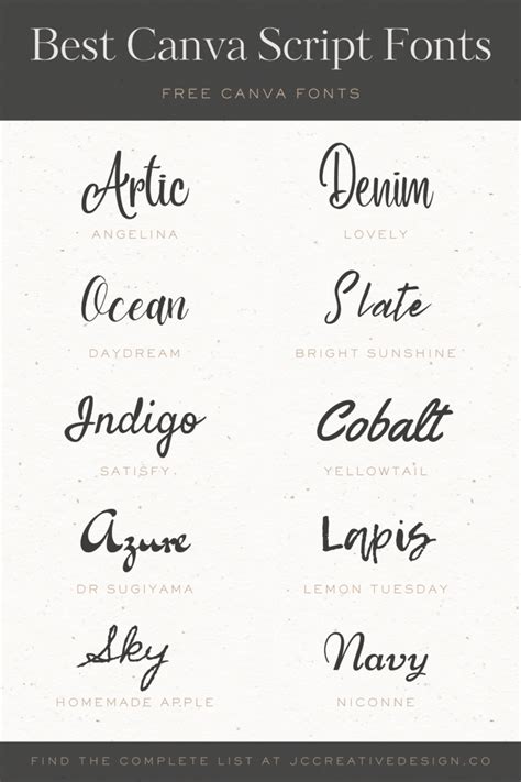 The Best Fonts On Canva Elegant Free Script Fonts