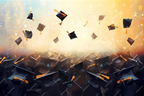 Fondo De Graduación Vectorial Con Tablas De Mortero Vector Foto Premium